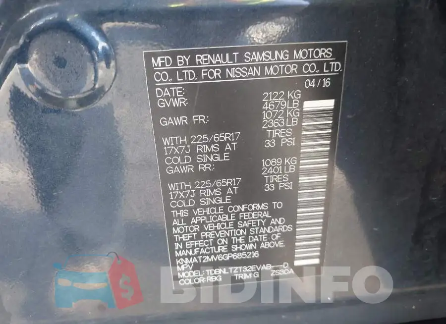 KNMAT2MV6GP685216 Photo# 9