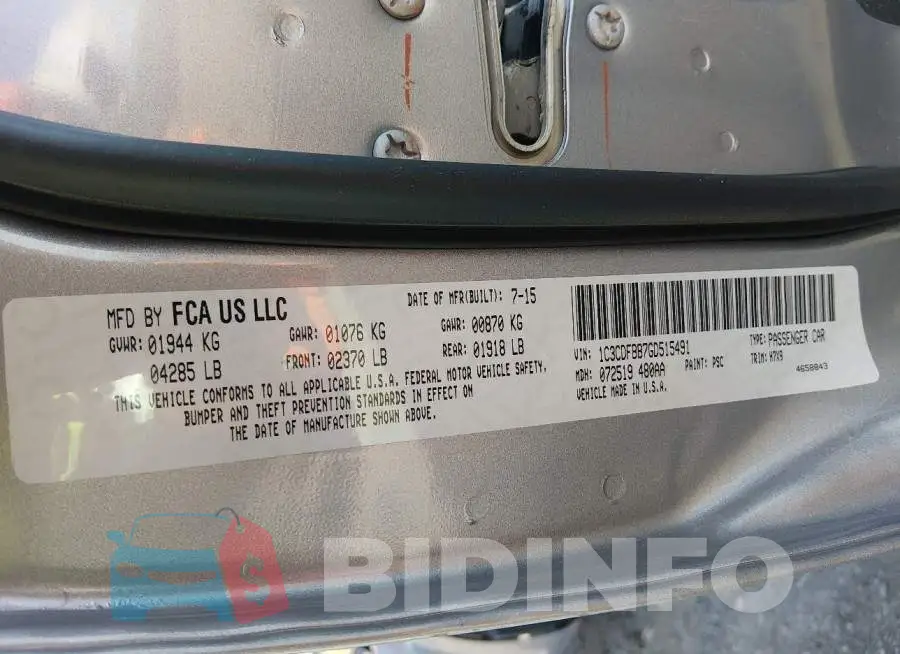 1C3CDFBB7GD515491 Photo# 9