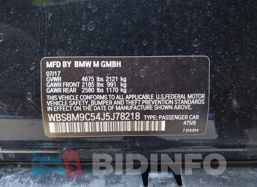 WBS8M9C54J5J78218 Photo# 9