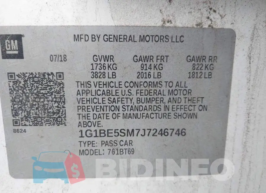 1G1BE5SM7J7246746 Photo# 9