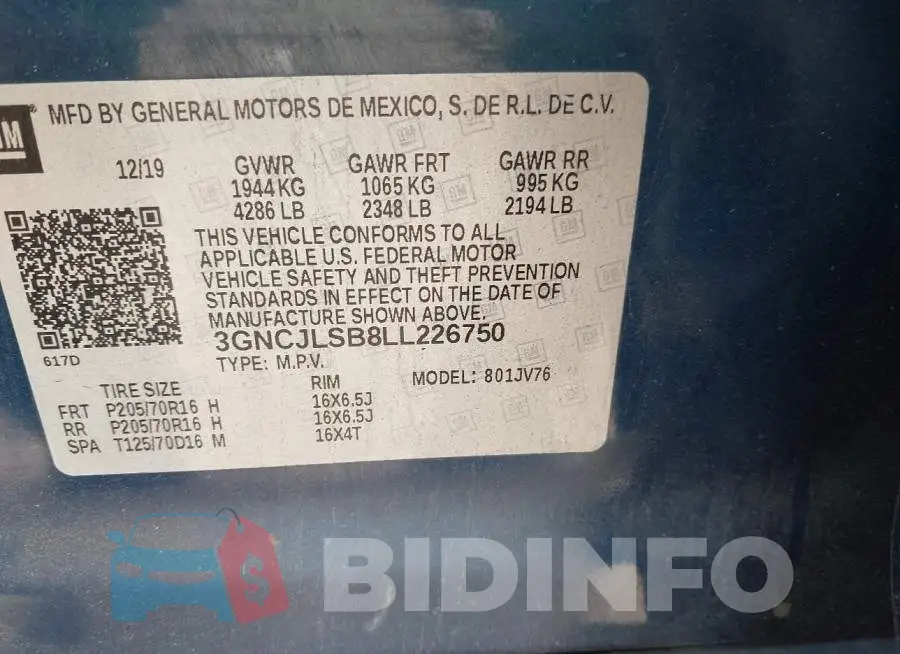 3GNCJLSB8LL226750 Photo# 9