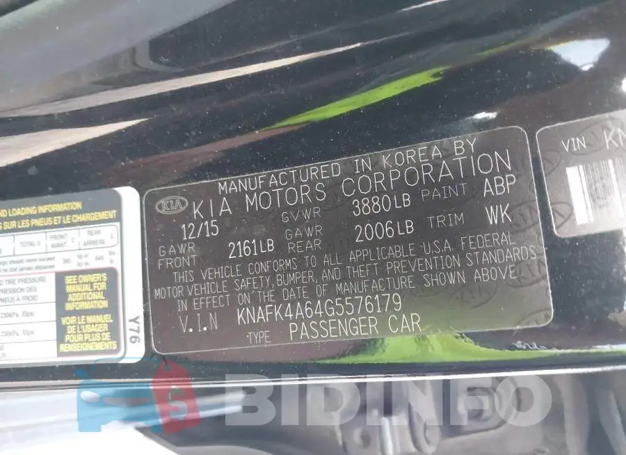 KNAFK4A64G5576179 Photo# 9