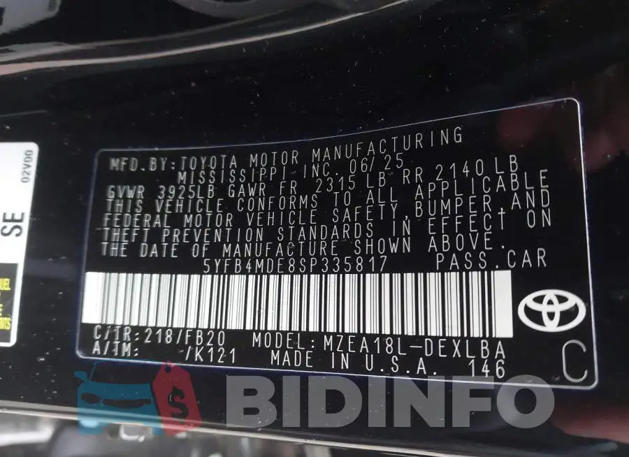 5YFB4MDE8SP335817 Photo# 9