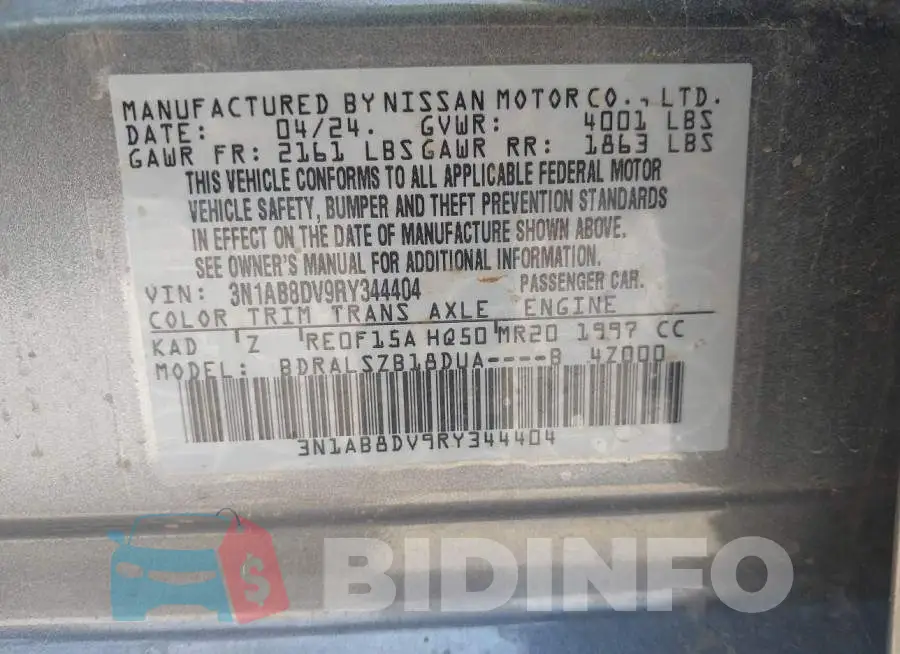 3N1AB8DV9RY344404 Photo# 9