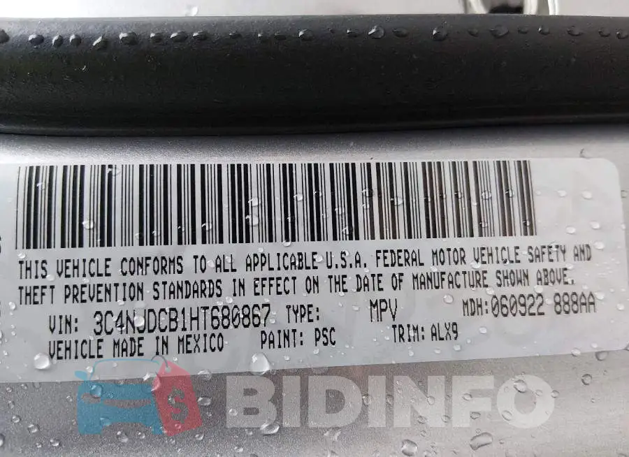 3C4NJDCB1HT680867 Photo# 9