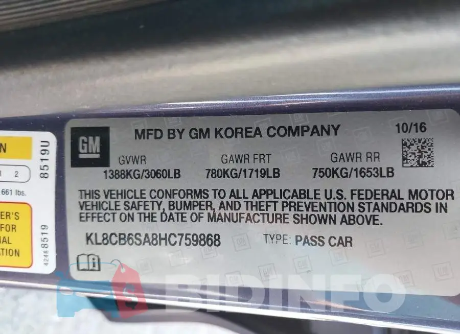 KL8CB6SA8HC759868 Photo# 9