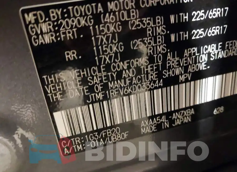 JTMF1RFV6KD033644 Photo# 9