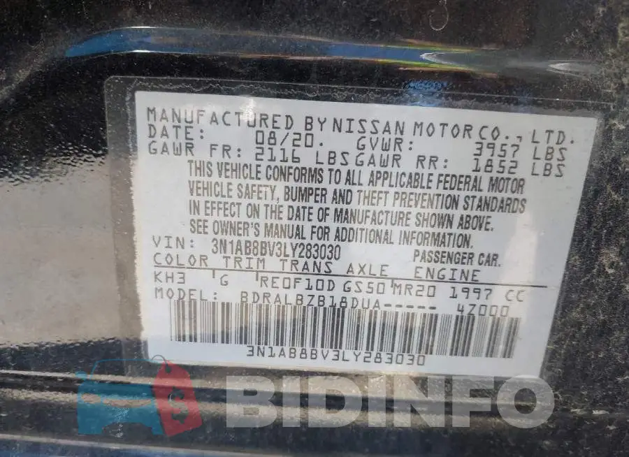 3N1AB8BV3LY283030 Photo# 9