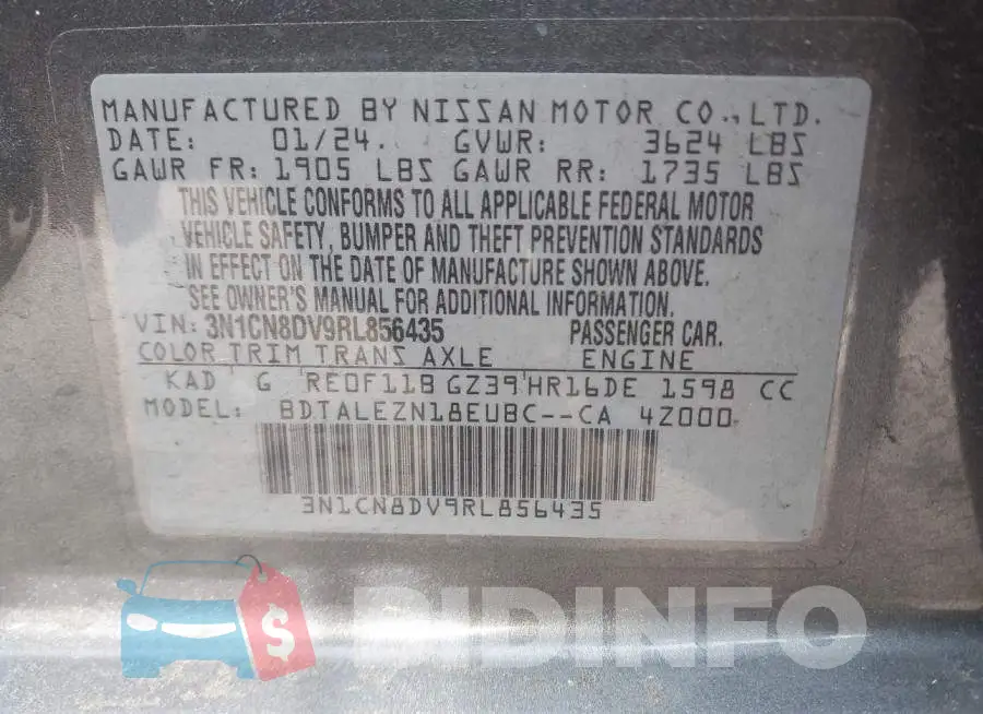 3N1CN8DV9RL856435 Photo# 9