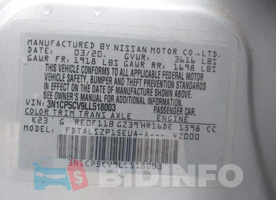 3N1CP5CV9LL518003 Photo# 9