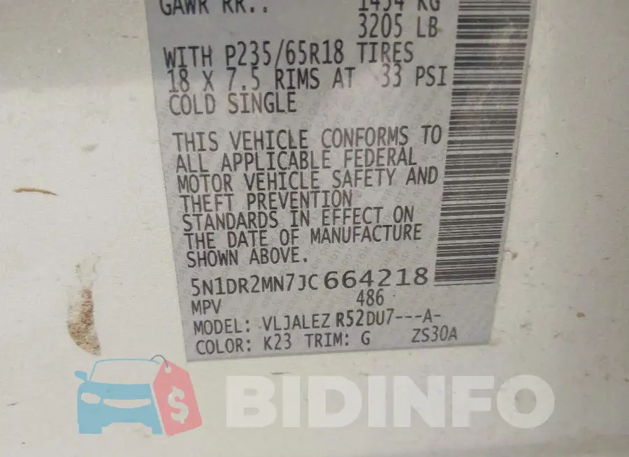 5N1DR2MN7JC664218 Photo# 9
