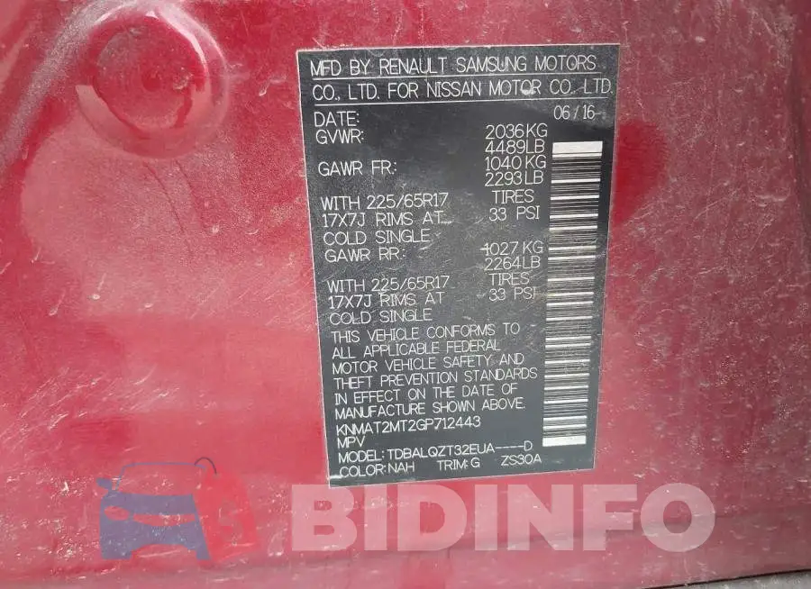 KNMAT2MT2GP712443 Photo# 9