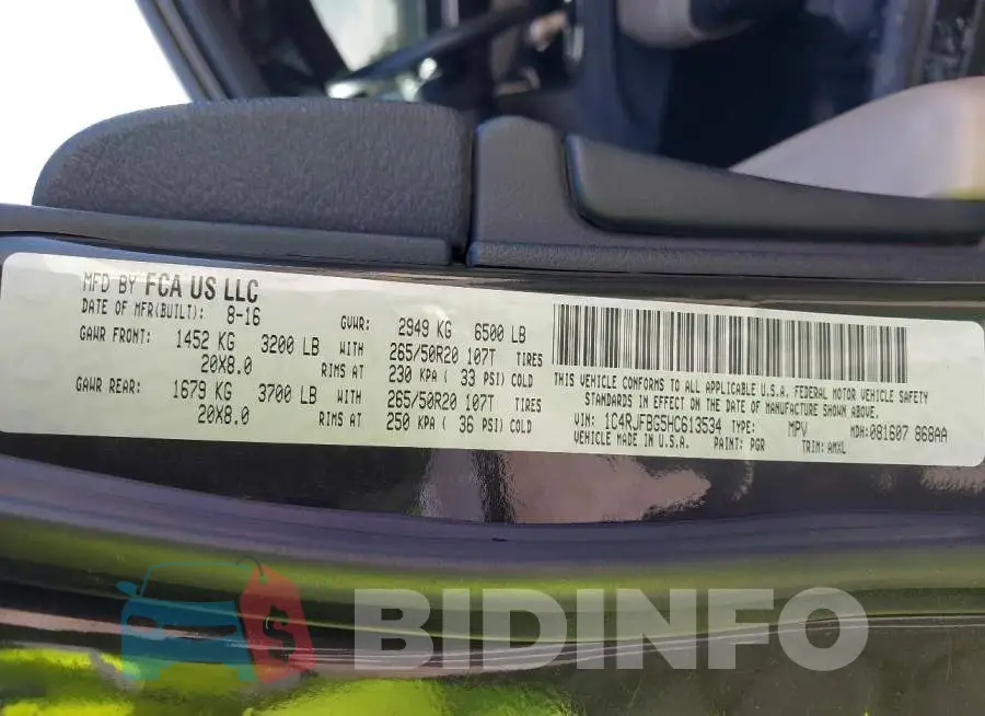 1C4RJFBG5HC613534 Photo# 9