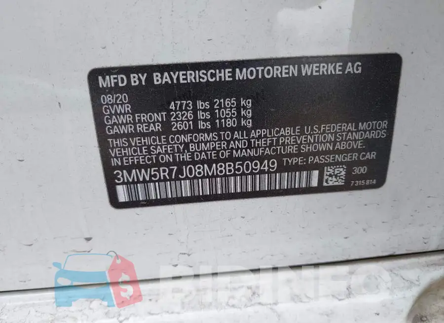 3MW5R7J08M8B50949 Photo# 9
