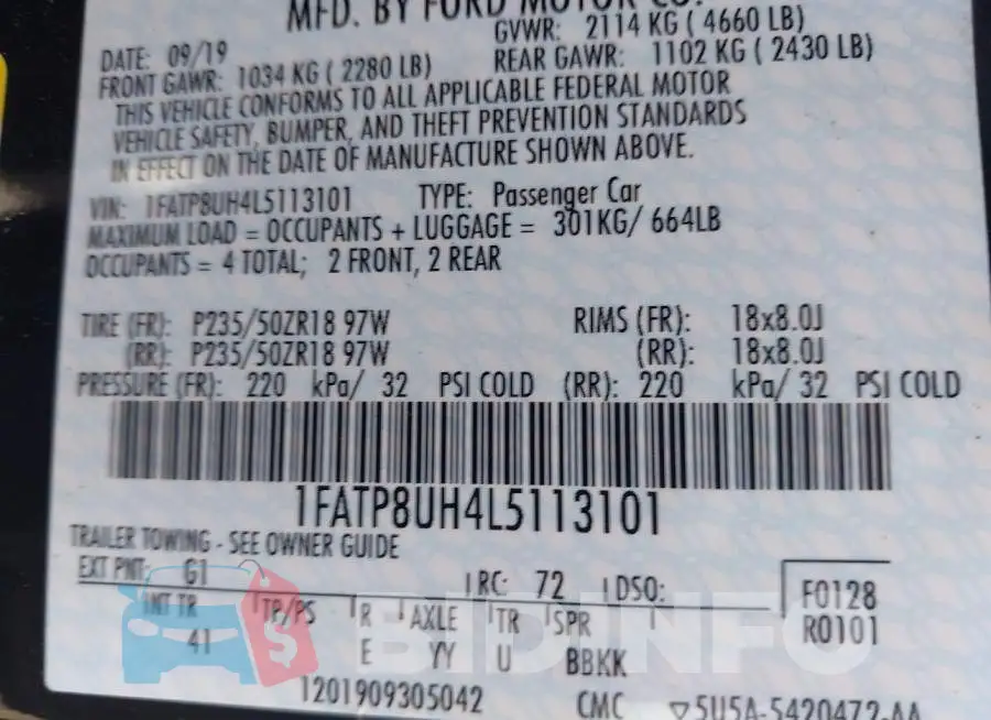 1FATP8UH4L5113101 Photo# 9