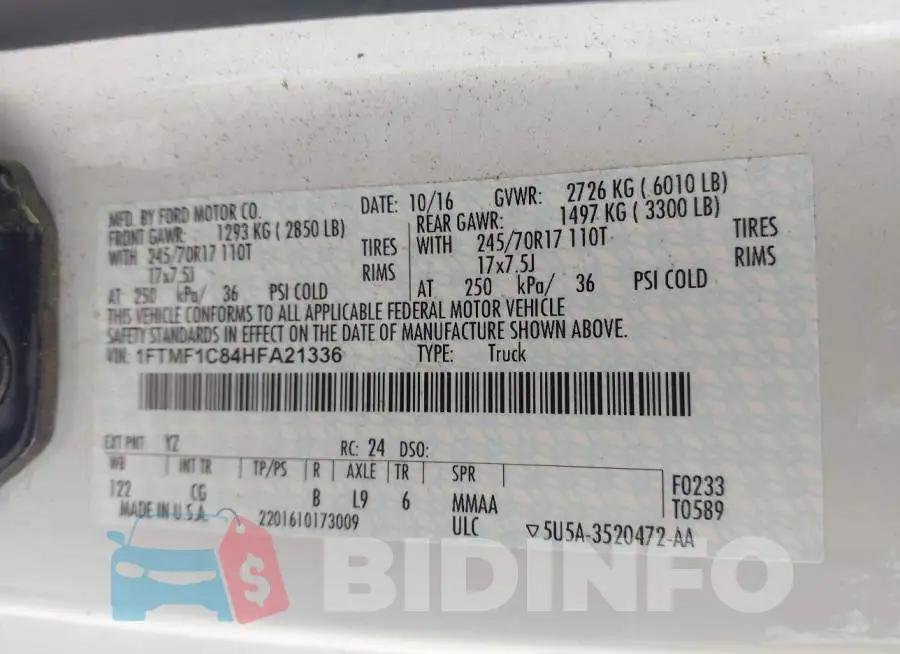 1FTMF1C84HFA21336 Photo# 9