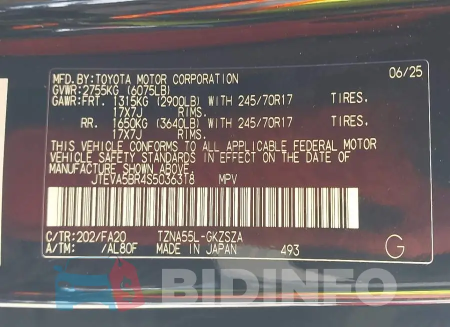 JTEVA5BR4S5036318 Photo# 9