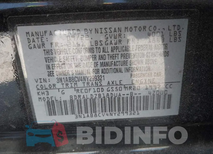 3N1AB8CV4NY299321 Photo# 9