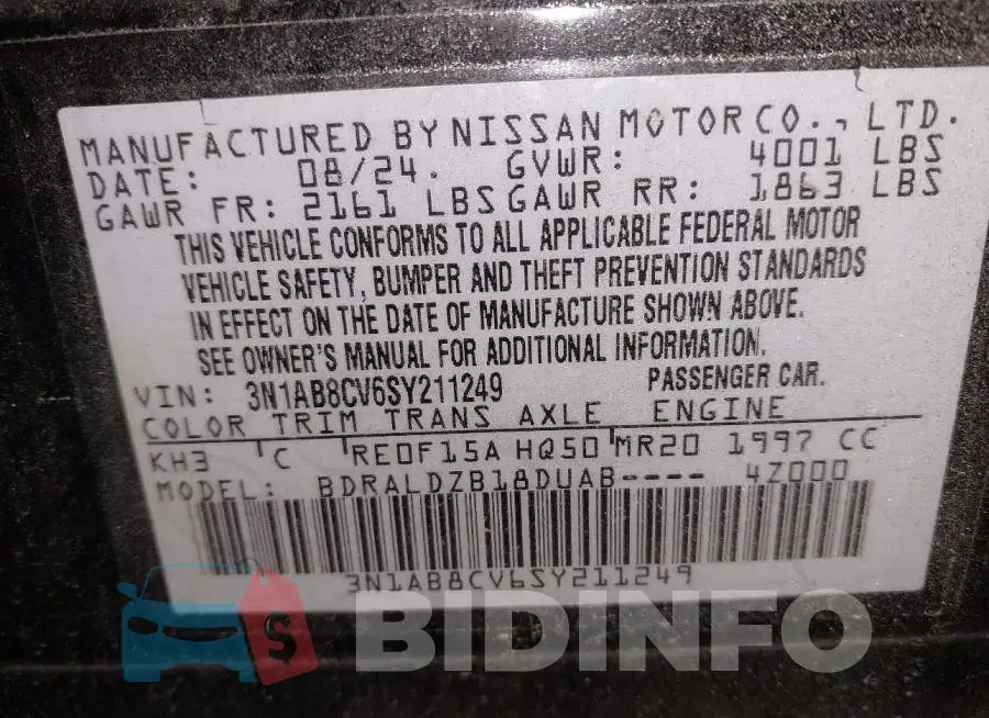 3N1AB8CV6SY211249 Photo# 9