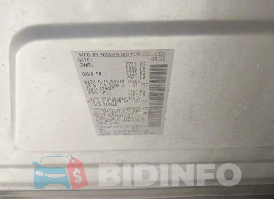 5N1DR2AN7LC627841 Photo# 9