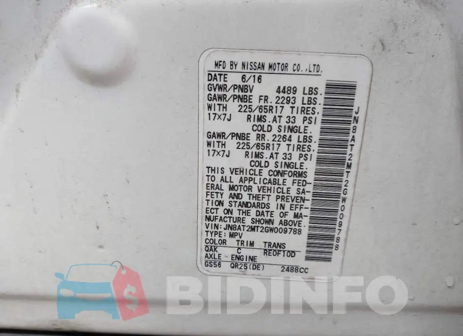 JN8AT2MT2GW009788 Photo# 9