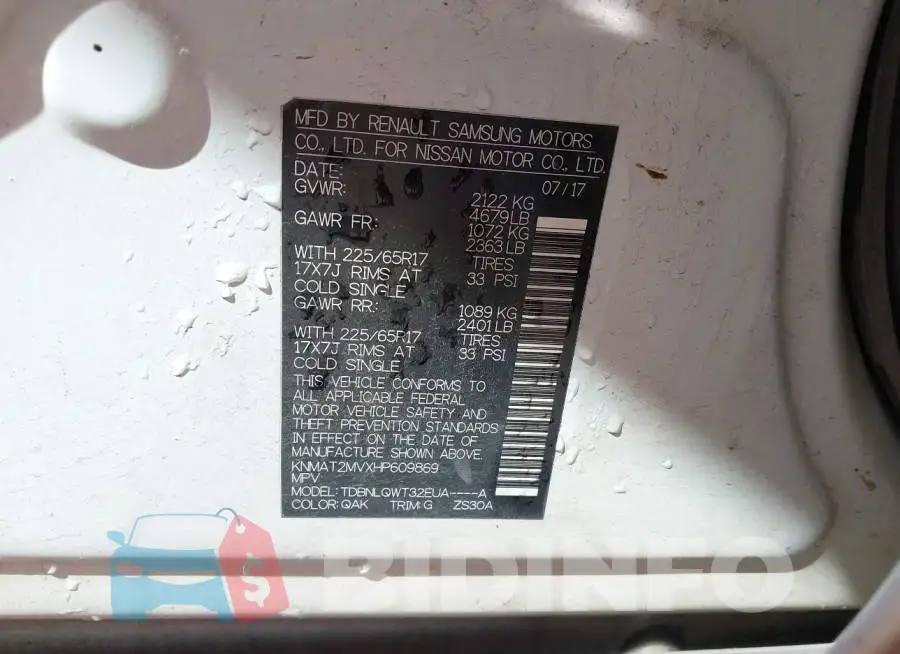 KNMAT2MVXHP609869 Photo# 9