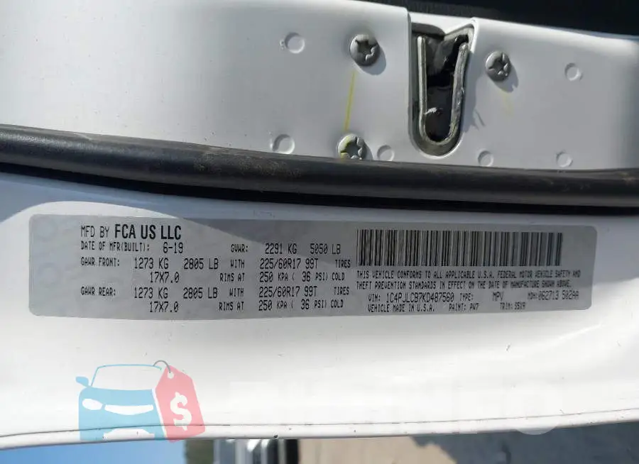 1C4PJLCB7KD487560 Photo# 9