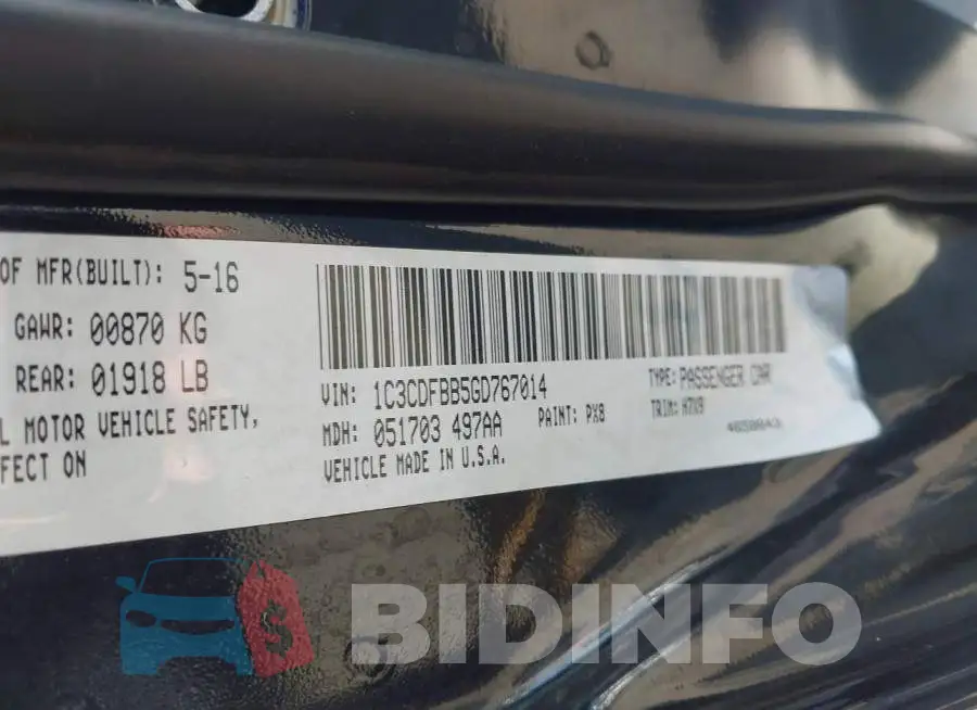 1C3CDFBB5GD767014 Photo# 9