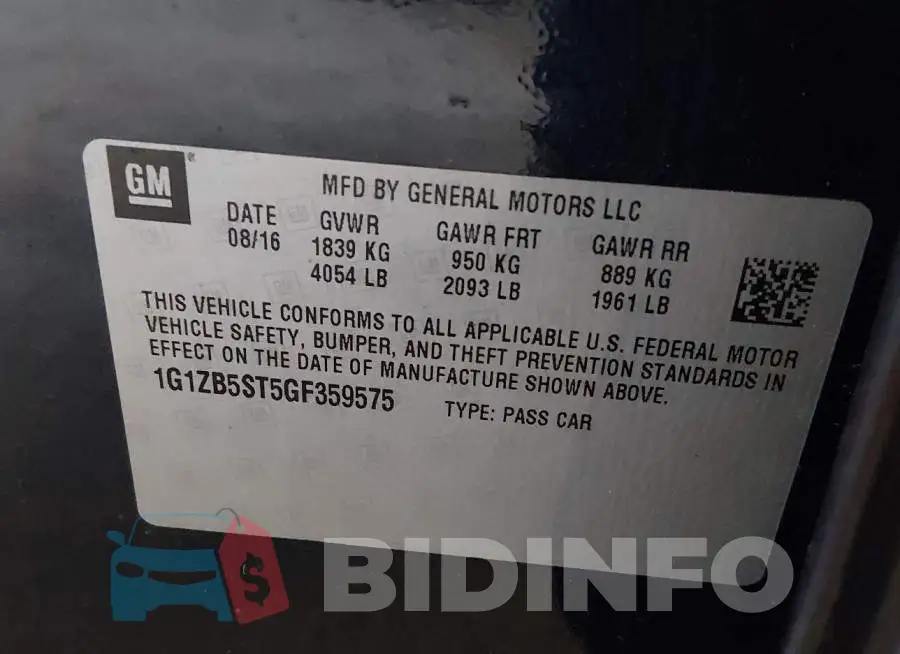 1G1ZB5ST5GF359575 Photo# 9