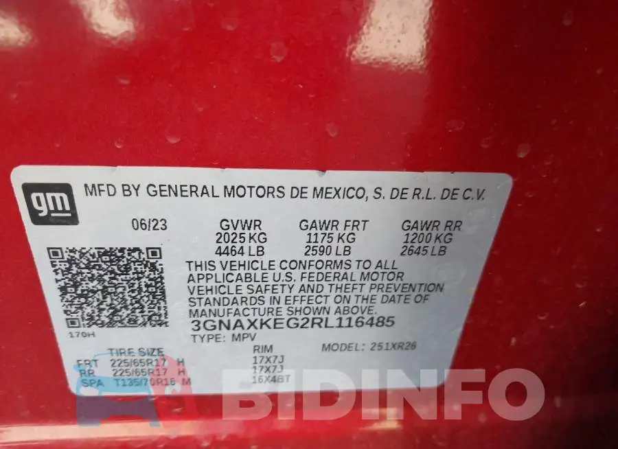3GNAXKEG2RL116485 Photo# 9
