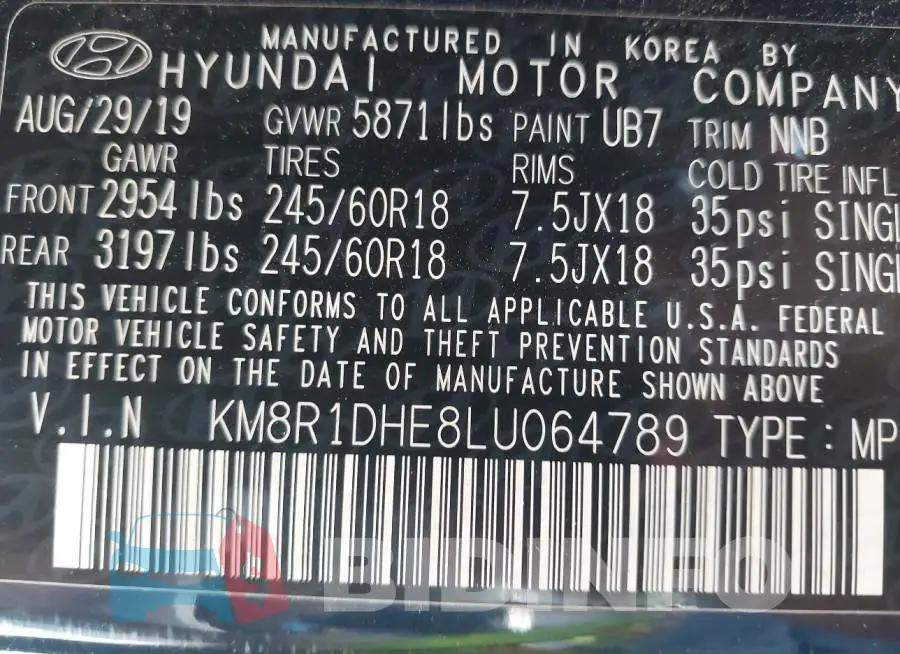 KM8R1DHE8LU064789 Photo# 9