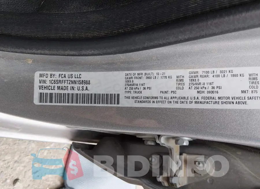 1C6SRFFT2NN158988 Photo# 9