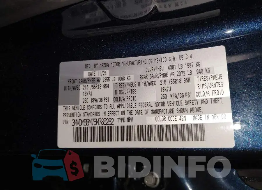 3MVDMBBM7SM786282 Photo# 9