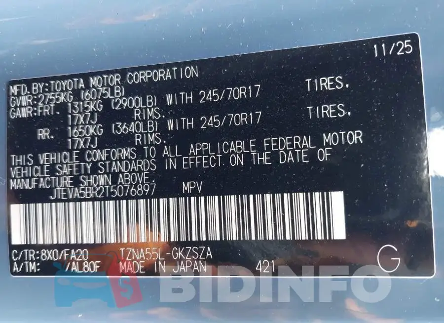 JTEVA5BR2T5076897 Photo# 9