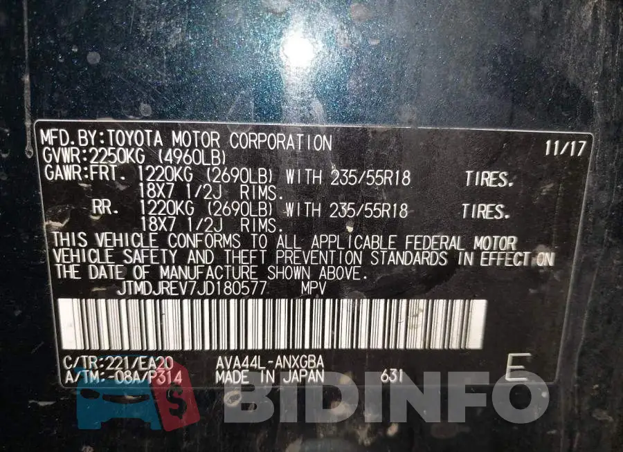 JTMDJREV7JD180577 Photo# 9