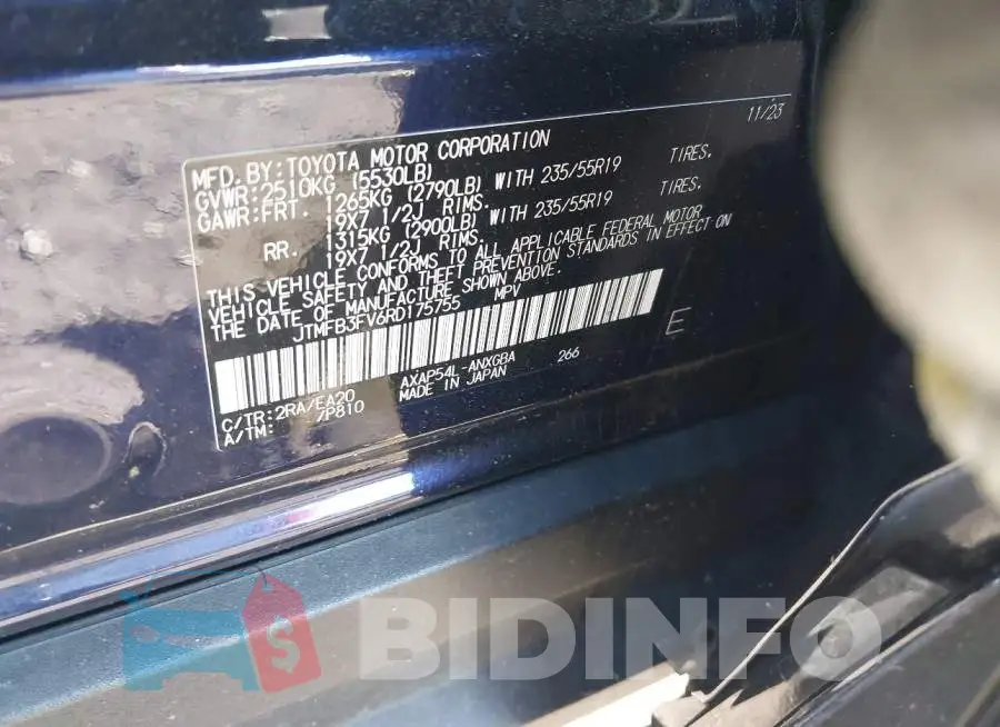 JTMFB3FV6RD175755 Photo# 9