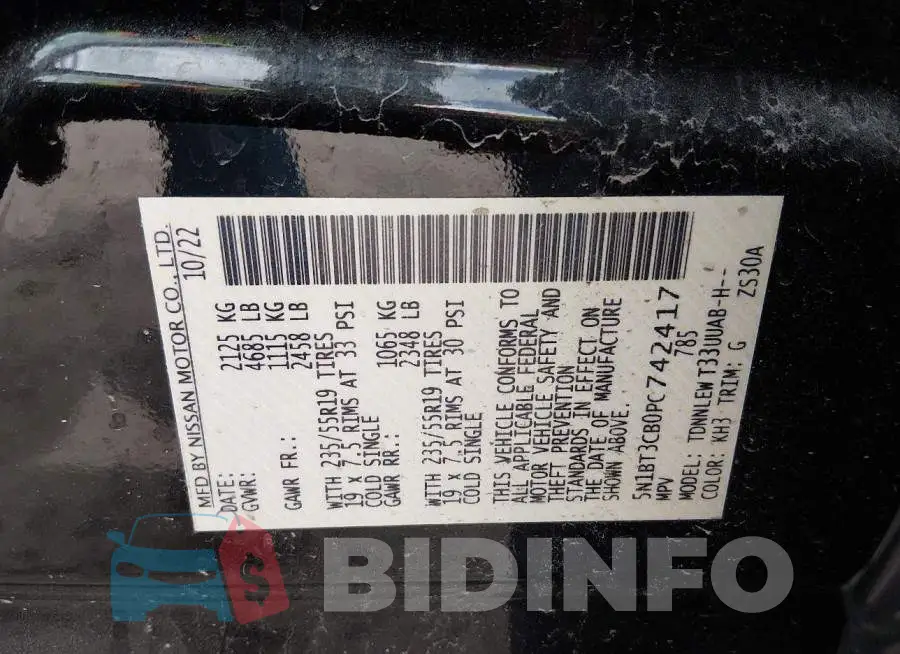 5N1BT3CB0PC742417 Photo# 9