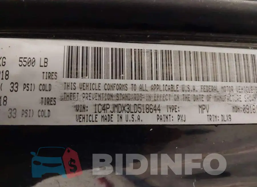 1C4PJMDX3LD518644 Photo# 9