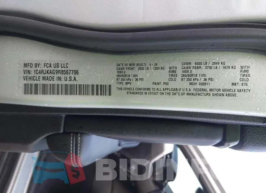 1C4RJKAG9R8567706 Photo# 9
