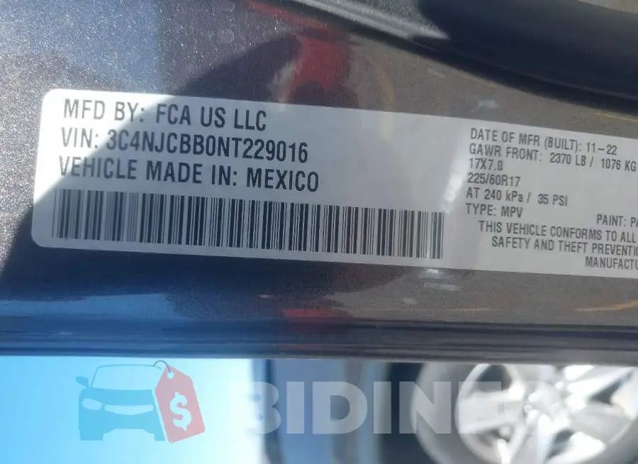 3C4NJCBB0NT229016 Photo# 9