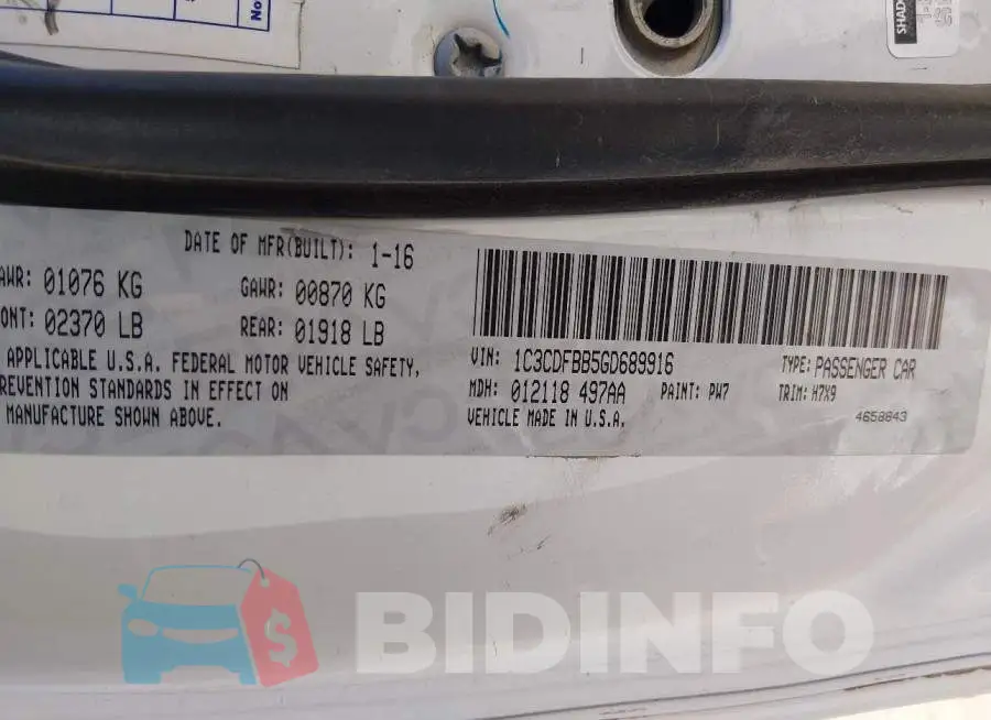 1C3CDFBB5GD689916 Photo# 9
