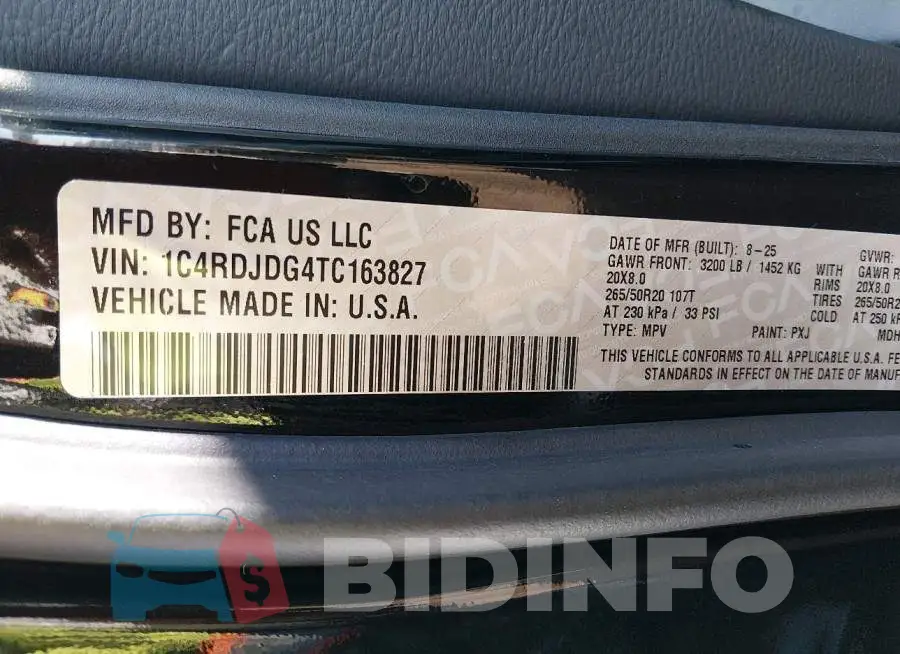 1C4RDJDG4TC163827 Photo# 9