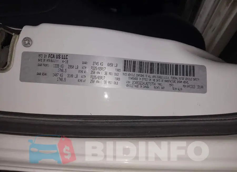 2C4RDGEG4JR271774 Photo# 9