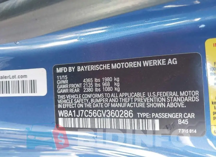 WBA1J7C56GV360286 Photo# 9