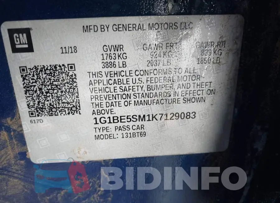 1G1BE5SM1K7129083 Photo# 9