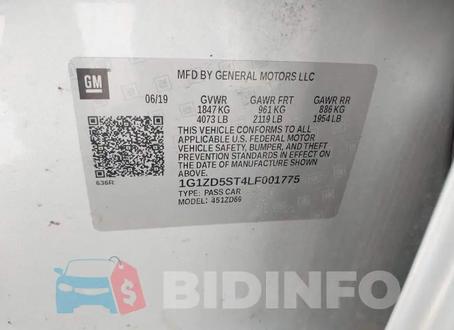 1G1ZD5ST4LF001775 Photo# 9