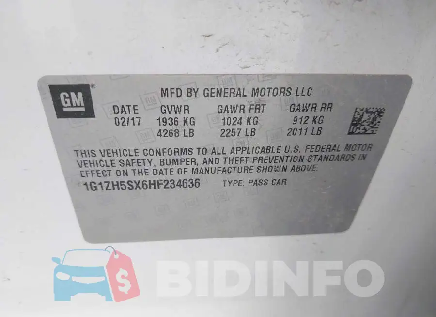 1G1ZH5SX6HF234636 Photo# 9