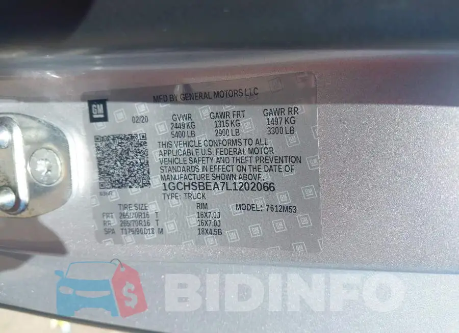 1GCHSBEA7L1202066 Photo# 9