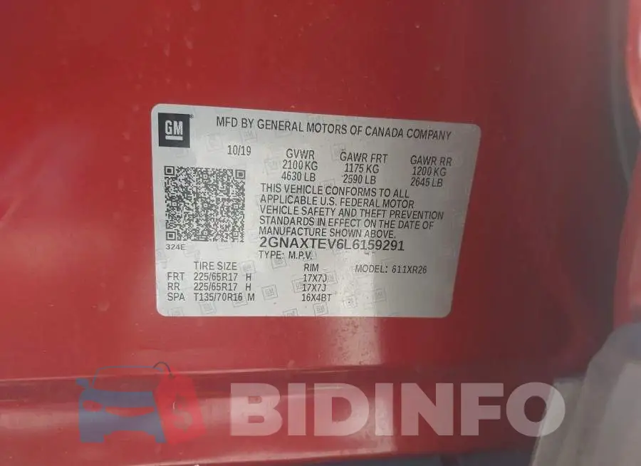 2GNAXTEV6L6159291 Photo# 9