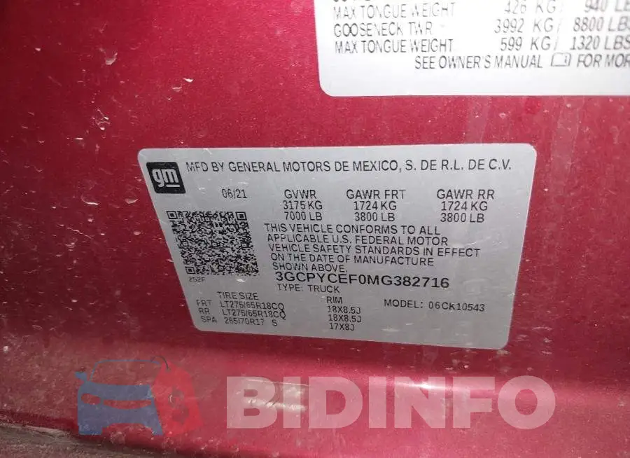 3GCPYCEF0MG382716 Photo# 9